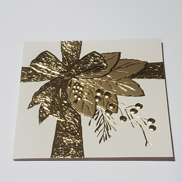 $2 Add-on Christmas Card Embossed Gold - Picture 1 of 6
